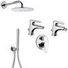 PAINI RUBINETTERIE Paini Smart miscelatore lavabo, bidet, doccia incasso con deviatore, soffione doccia, braccio e doccetta con duplex