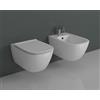 Ceramica Globo - Genesis sospeso 50 cm Senza Brida Wc + bidet + coprivaso- GNS03+GNS10+GN022