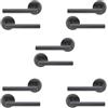 Infinity Decor 5 set di maniglie interne a leva a T bar su rosa in grigio canna di fucile - Infinity Decor