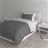 Italian Bed Linen Natural Color Parure Copri Piumino, 100% Cotone, Grigio Chiaro/Fumo, Singolo, 2 unità