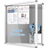MAKELLO Bacheca Chiusa In Feltro Grigio Pannello Con Anta Battente, Bacheca Per Interni in Alluminio per Condominiale Ufficio Scuola, 67x72cm-6xA4