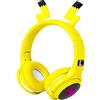 SVYHUOK Pikachu - Cuffie wireless Bluetooth per bambini, senza fili, per bambini, con microfono, pieghevole, per cellulare, tablet, PC, laptop, apprendimento per ragazzi, ragazze, colore giallo