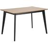 AC Design Furniture Roxanne tavolo da pranzo, rovere/nero, impiallacciatura rovere/albero della gomma, L: 120 x P: 80 x H: 76 cm, 1 pz
