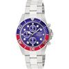 Invicta Pro Diver Orologio da Uomo in acciaio inossidabile con movimento Quarzo - 43mm, Argento / Rosso
