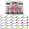 Paradox Fishing Set di 25 ganci da jigha, in tungsteno, 0,3 g, 1,2 g, 5 pezzi #6, per trote