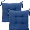 SalGiu Cuscini Sedie (6 pezzi) Cucina Con Lacci Imbottito 40x40 cm (Blu)