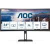 Aoc Monitor Curvo 34 Risoluzione 3440 x 1440 Pixel Wide Quad HD LED 1 ms Nero - CU34V5C