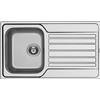 PYRAMIS Lavello cucina 1 Vasca Incasso con Gocciolatoio sx Larghezza 86 cm Materiale Acciaio Finitura Inox Spazzolato - 107173830- Fedra 1B 1D