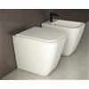 Ceramica Globo - Wc + bidet + coprivaso filomuro Stone 52 cm [Bianco opaco]]