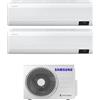 Samsung Climatizzatore Dual Split Inverter 9000 + 9000 Btu Condizionatore con Pompa di Calore Classe A+++/A++ Gas R32 Wifi (Unità Interna + Unità Esterna) - AR09TXEAAWK + AR09TXEAAWK + AJ050TXJ2KG WindFree Avant