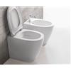 Ceramica GLOBO 4All Senza brida Ceramica Globo filomuro 54 cm Wc + bidet + coprivaso rallentato [bianco opaco]