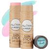 Aloha Care Aloha Sun Stick SPF 50+ | Crema (stick) solare viso minerale colorata per il surf | Tubo di carta ecologico (2-pack (acquamarina + pink))