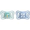 Chicco PhysioForma Light, Succhietto in Silicone 6-16 Mesi, Ciuccio Bimbo con Tettarella in Silicone, Leggero, Forma Ergonomica, Supporta il Corretto Sviluppo della Bocca, Azzurro, 2 pezzi