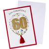 Perleberg Biglietto di auguri per 60° compleanno Lifestyle - Biglietto con numeri a forma di palloncino - 11,6 x 16,6 cm
