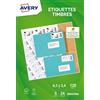 Avery Etichette autoadesive (24 per foglio) - 63,5 x 33,9 mm - Stampa a Getto d'Inchiostro, Bianco, j8159 Confezione da: 5 fogli 63,5 x 33,9 mm bianco