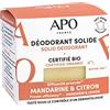 APO France - Deodorante Solido - Agrumes - Idratante - Anti Mappamondo - Profumo Fruttato - Pelle morbida - Certificato Bio - Made in France - 25 g