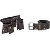 STANLEY STST1-80113 Doppio fodero porta utensili in cuoio & STST1-80119 Cintura portautensili in pelle per fondine e borse portautensili, con fibbia a rullo regolabile