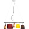 Kare Design Lampada A Sospensione, Parecchi, Multicolore, 160x107x30cm, Lunghezza Filo 120cm, Sala Da Pranzo, Misure Plafoni 23Xø11Cm, 23Xø30Cm, 19Xø21,5cm, Lampadine Non Incluse