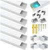 Jirvyuk Confezione da 6 profili in alluminio a led per luci Philips Hue, ecc, 1 m, diffusore a led con coperchio bianco latte, tappi terminali e clip di montaggio in metallo (6 metri)