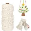 EDATOFLY Macrame Cord, Corda Macrame 3mm x 100m, Filo di Cotone Naturale, per Tende, Acchiappasogni, Porta Vaso, Piante da Appendere (‎Beige)