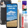 YHX-OU Nero + Telaio incell Schermo per Samsung Galaxy A70 SM-A705FN SM-A705YN LCD Display Touch Screen Digitizer Ricambio Assembly con Utensili Inclusi E A70 Vetro temperato