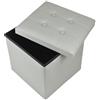 VIRSUS 1 Pouf Cubo Poggiapiedi con seduta imbottita, dimensioni 40x40x40 contenitore con capienza 40 Litri, Sgabello arredo casa in similpelle Vari colori (Grigio)