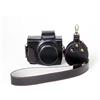 SundayZaZa Fondo apribile in pelle versione videocamera protezione PU sacchetto filtro per Olympus PEN Lite E-PL8 EPL8 con 14 - 42 millimetri EZ F3.5-5.6 lente con la cinghia della cinghia e scheda di memoria cassa nera