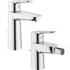 GROHE SET MISCELATORI GROHE BAUEDGE LAVABO M E BIDET S CROMATO