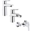 GROHE SET MISCELATORI GROHE BAUEDGE LAVABO BIDET E DOCCIA ESTERNO CROMO