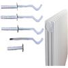 PSW TRADE SUPPLIERS LTD Set di 4 Supporti Universali per Radiatori Bianchi con Kit di Fissaggio Incluso
