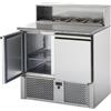 Tecnodom Saladette Tecnodom 2 Porte Piano in Granito e Alzata Inox per 5 x GN 1/6