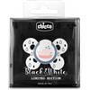 Chicco succhietto comfort black&white silicone 0-6m