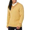 Amazon Essentials Maglione con Scollo A V Lavorato A Trecce Uomo, Tan, XL