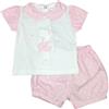 Completo maglia maglietta pantaloncino bimba neonato Birillini rosa 6 m