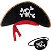 papapanda Pirata Cappello Toppa Dell'occhio Caraibi Capitano Bambini e Adulti (per Bambini)