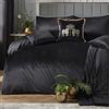 HOUSE LLEWELYN - BOWEN Laurence Llewelyn-Bowen - Montrose - Set copripiumino in velluto di lusso, colore: Nero - Dimensioni letto matrimoniale