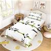 Morbuy Set di Biancheria da Letto in Microfibra, Motivo Panda del Fumetto, per Letto Singolo - Morbido Traspirante Copripiumino 140x200cm + 1 Federa 50x75cm