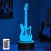 CooPark Lampade per chitarra 3D con telecomando, lampada a LED 16 colori touch dimmerabile USB/batteria, decorazione Regalo di compleanno di Natale per bambino Bambino Adolescente