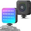 SMALLRIG Vibe P108 Luce Video RGB, Fotocamera LED Portatile Luci Illuminazione a Colori a 360° con 3 Cold Shoe, 2500mAh Pannello Luce Video Ricaricabile 2700K-6500K, Nero - 4055