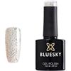 BLUESKY Smalto Per Unghie Gel, Ooh La La, Sp20, Bianca, Argento, Luccichio (Per Lampade Uv E Led) - 10 Ml