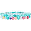 Made by Nami Bracciale Chakra Yoga Set Di 2 Donna e Uomo - Bracciale Con Perline Da 6mm Del Buddismo Zen Per La Famiglia e Gli Amici - Protezione Tantrica, Portafortuna, Talismano (Turchese e multi)