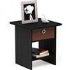 Furinno Dario Comodino, HOLZ, Nero/Marrone (Americano/Medium Brown), taglia unica