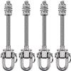 SELEWARE 180° Heavy Duty grucce oscillanti, capacità 800 kg, in acciaio inox permanente antiruggine 304, 14,5 cm legno e acciaio travi altalena set yoga amaca cair punzonatura, confezione da 4