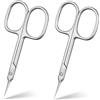ACWOO Forbici per Unghie, 2 Pezzi Forbici per Cuticole in Acciaio Inox Extra Affilate, Forbicina Unghie Professionale con Lame Curve, per Sopracciglia, Peli Del Naso, Barba