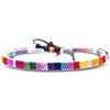 Made by Nami Pride Braccialetto Uomo, Donna e Queer - Lgbt Csd Festival Braccialetto Stile Boho Etnico - Gioielli Fatti a Mano Da Surfisti - Bracciale In Tessuto Arcobaleno - Gioielli Da Uomo e Da Donna
