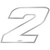 4R Quattroerre.it - 13042 - Numero Gara 2 Adesivo per Moto, Bianco, 10 x 13 cm