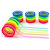 Modixun 20 rotoli di nastro evidenziatore trasparente scrivibile, con note adesive rimovibili, 5 colori vivaci, schede di annotazione, pennarelli per pagine adesive per libri, 0,6 cm x 5 m