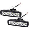 AUXTINGS 2 Pezzi 15 cm 18W Spot LED Work Light Bar Fari fendinebbia per fuoristrada SUV 4WD camion trattore barca fuoristrada fendinebbia,CC 12V 24V, impermeabile