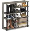 Furinno Turn-N-Tube Scarpiere, Legno, Grigio rovere francese, taglia unica
