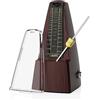 LEKATO Metronomo meccanico con campana Metronomo universale per pianoforte, chitarra, batteria, ukulele, violino, suono forte, alta precisione del ritmo e del tempo per musicisti (legno)